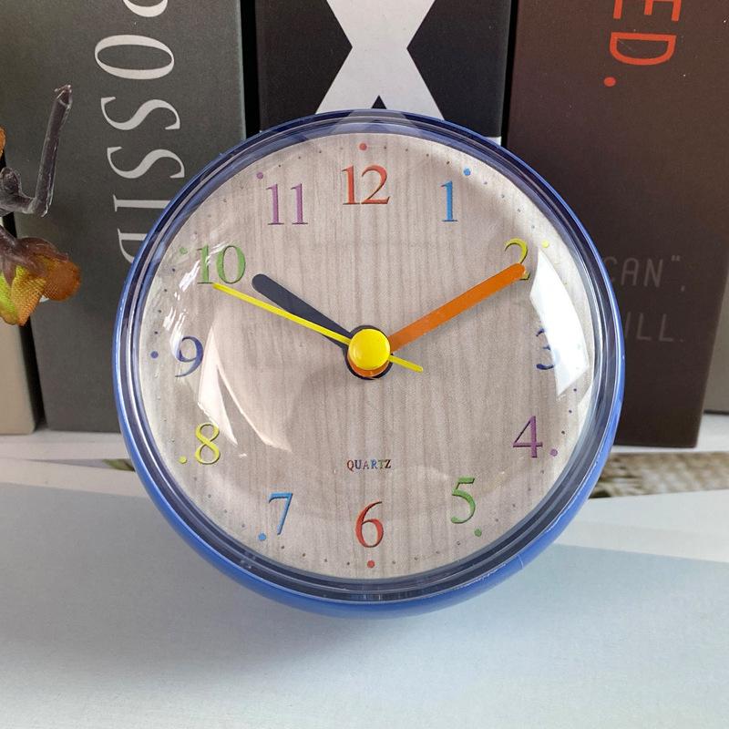 1Pc Mini Suction Cup Wall Clock Bathroom Anti-fog Waterproof Clock Kitchen Bathroom Clock Small Quartz Clock Desk Clock