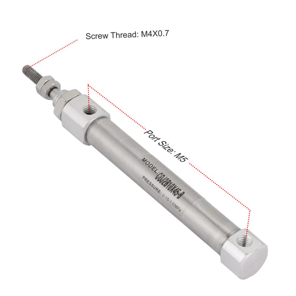 CDJ2B10, 45B Cylinder, Stainless Steel, Double Effect Pneumatic Cylinder with 10mm Diameter, 45mm Stroke, Life, Quieter