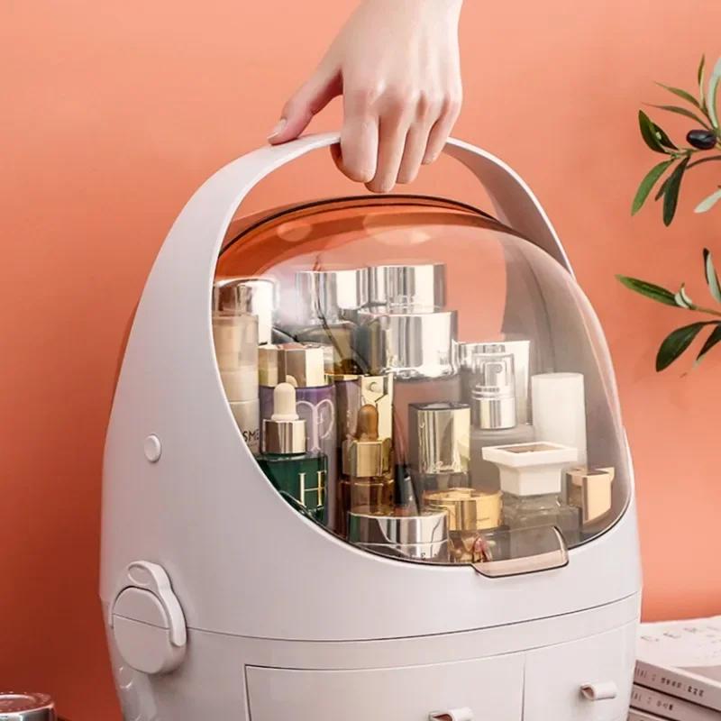 Dustproof Large Capacity Cosmetic Storage Box Bathroom Desktop Beauty Makeup Organizer Skin Care Storage Drawer Waterproof