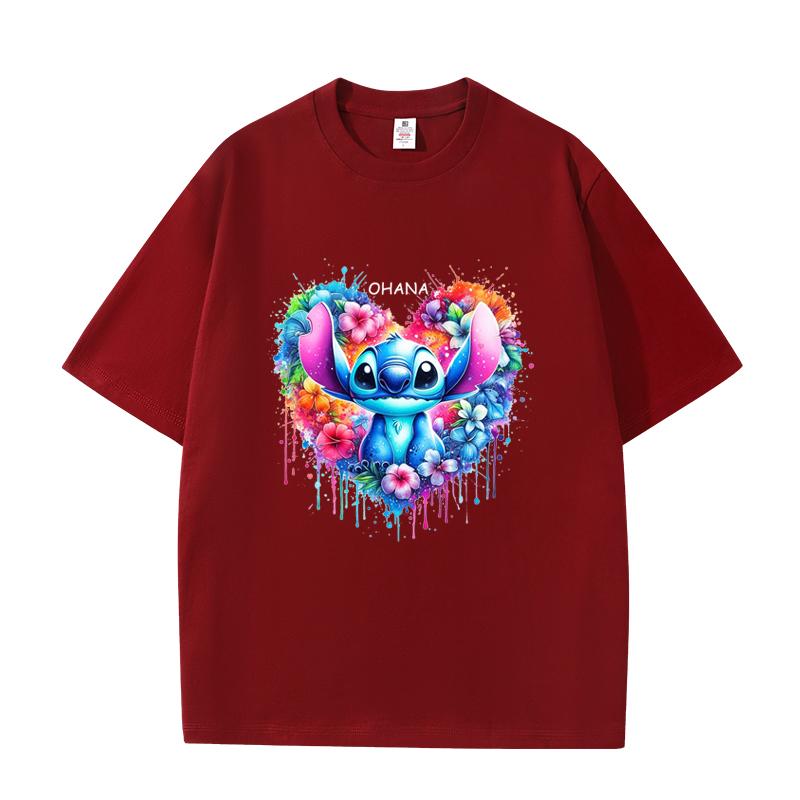 

D06-03 MINISO 2026 Summer High-quality Printed Pure Cotton Shoulder Style Men s and Women s Round Neck Short Sleeved Couple T-shirt XXXL