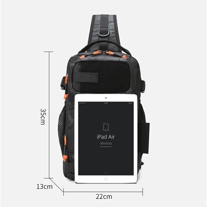 Tactical FIshing Bag Backppack Chest Sling Outdoor FIshing Lure Rod Men Sports Handbags Shoulder Laser Molle Hunting Hiking Bags