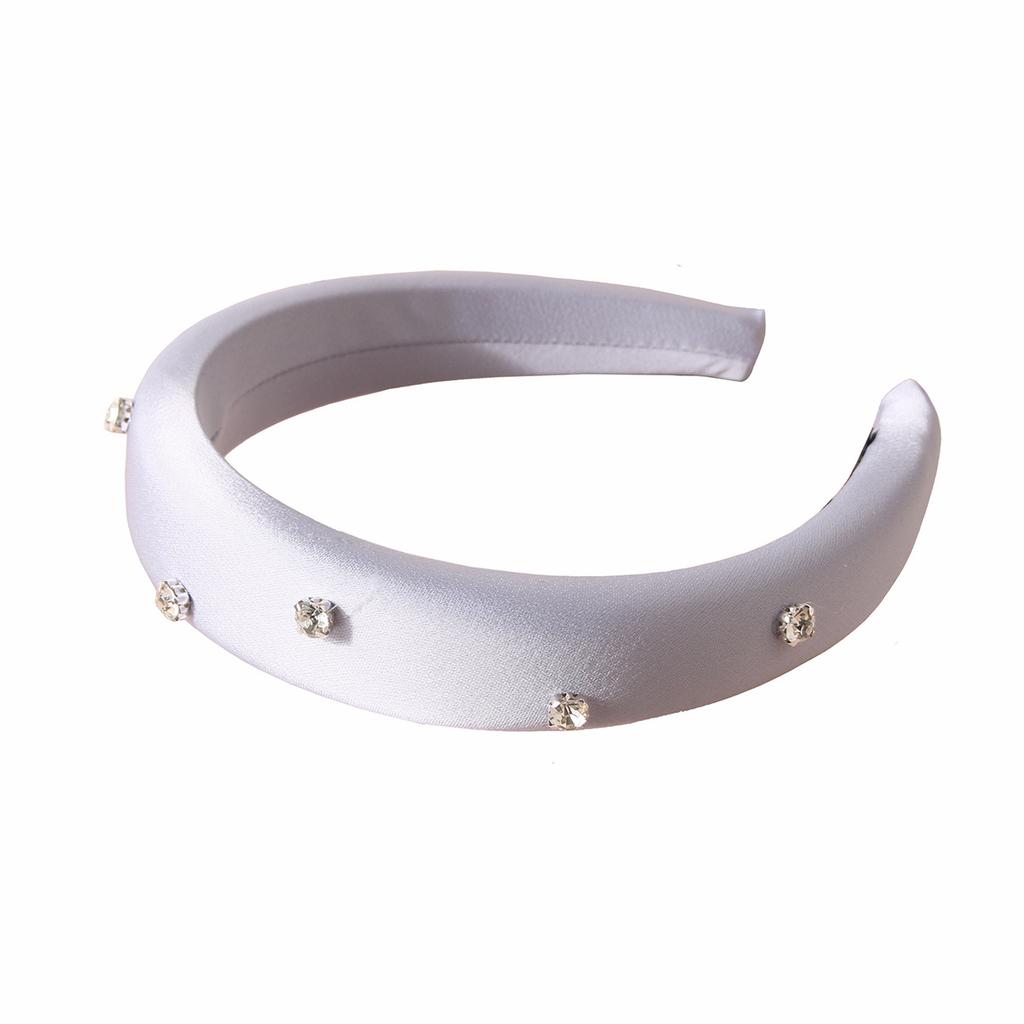 Luxury Rhinestone Sponge Headband for Women High Fluffy Solid Color Hairband Fashion Elegant Hair Accessories Japan/Korean Style