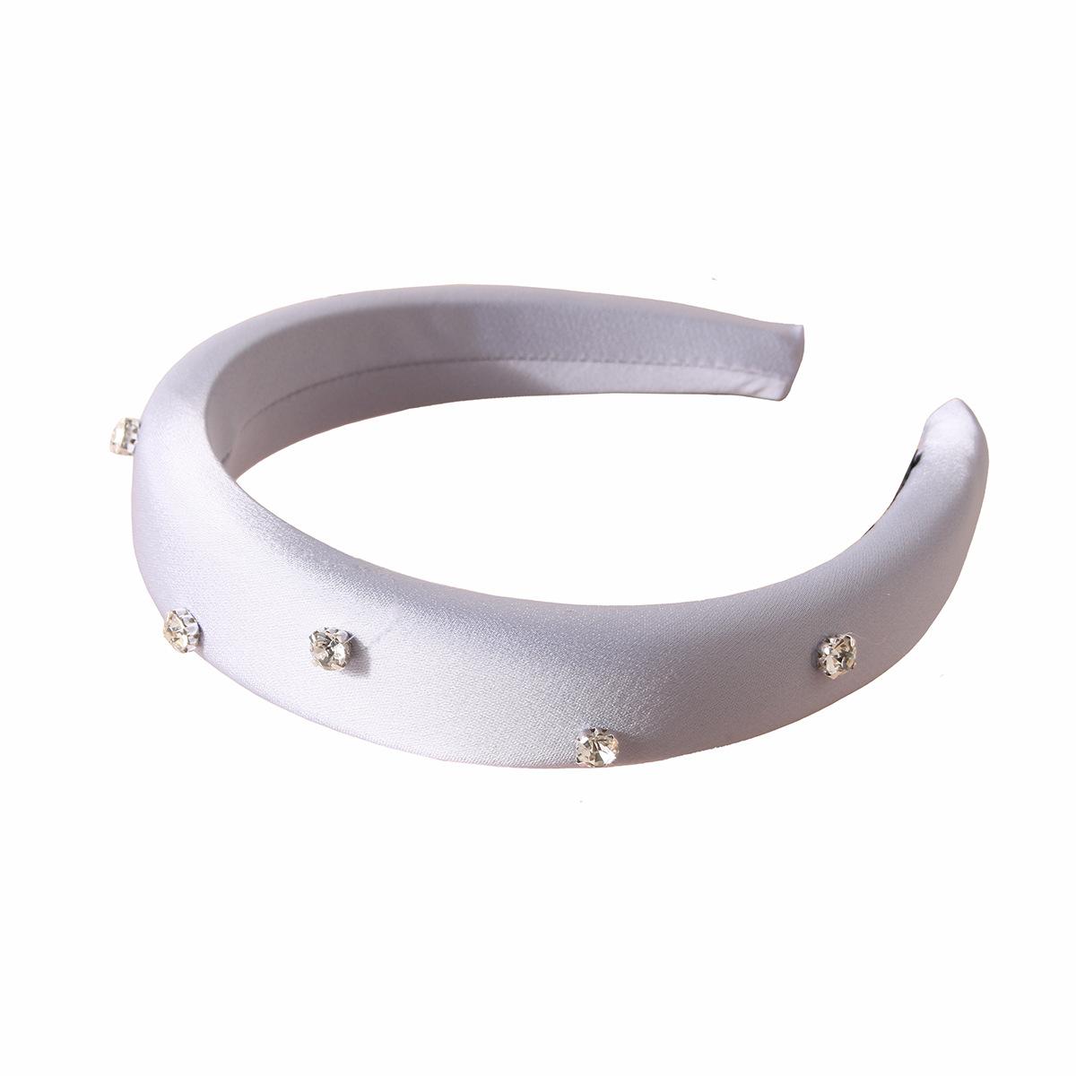 

Роскошная повязка на голову со стразами и губкой для женщин, высокая пышная однотонная повязка для волос, модные элегантные аксессуары для волос в японском/корейском стиле