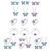 1 Set Jewelry Set Sparkling Rhinestones Inlaid Butterfly Pendant Necklace Ear Studs
