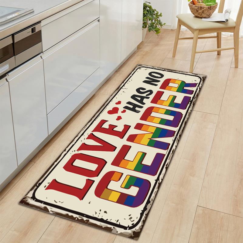 For Laundry, Long Foot Mats, Kitchen Mats, Letter Water-Absorbing Oil-Absorbing Floor Mats, Dirt-Resistant And Non-Slip Washing Machine Mats