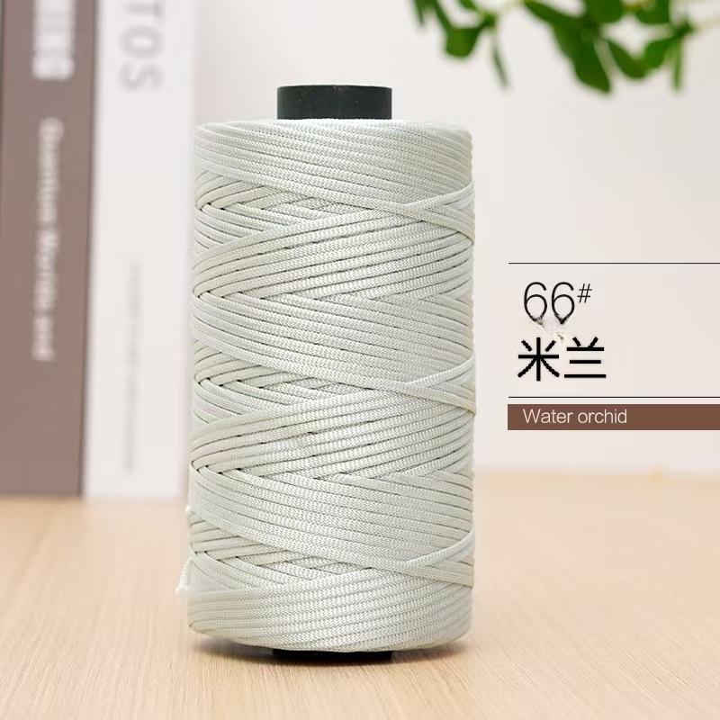 Mercerized Cotton And Linen Flat Belt Thread Light Body Ice Silk Thread Hand Crocheted Diy Hook Bag Hat Seat Cushion Hollow Thread