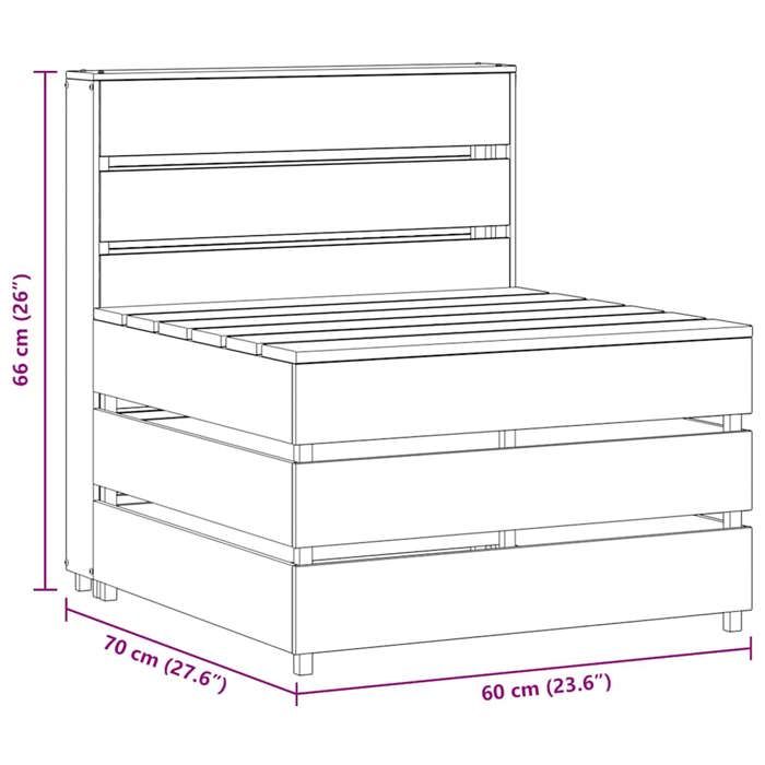 VidaXL Canapé palette de milieu de jardin Bois de pin imprégné