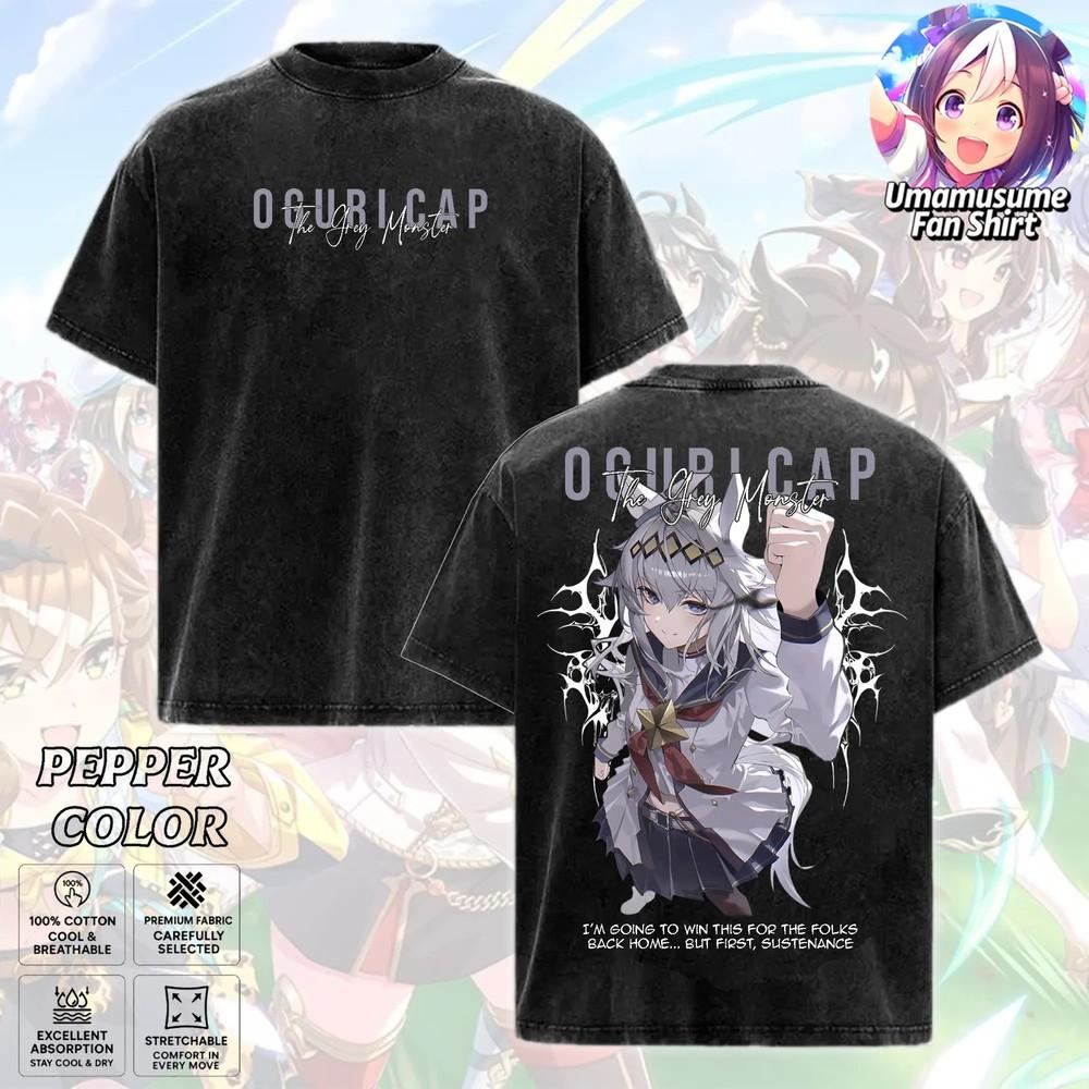 Коллекция фанатских футболок Uma Musume Derby Darkside Umamusume Винтажная с кислотной стиркой XL