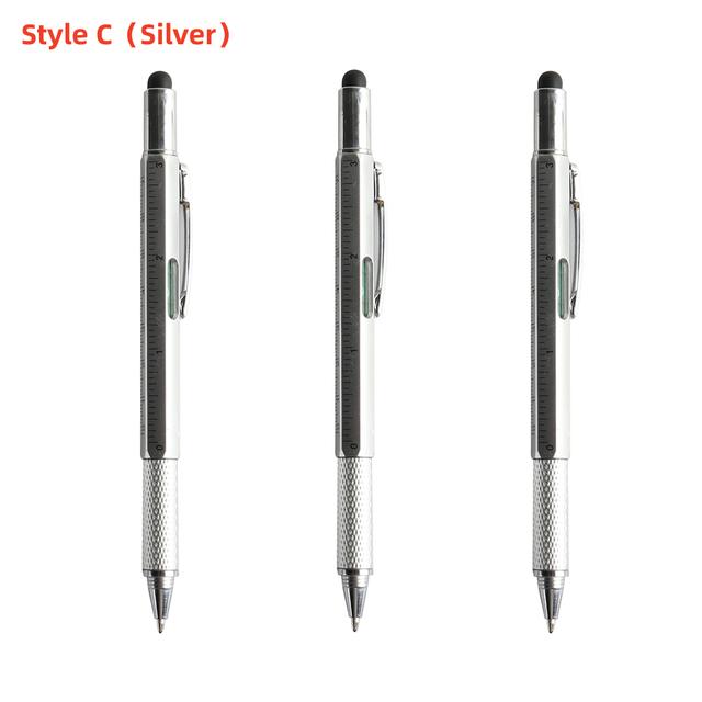 Pix multifuncțional 3 buc cu instrument modern de mână Riglă tehnică de măsurare Șurubelniță Ecran tactil Stylus Nivelă cu burla
