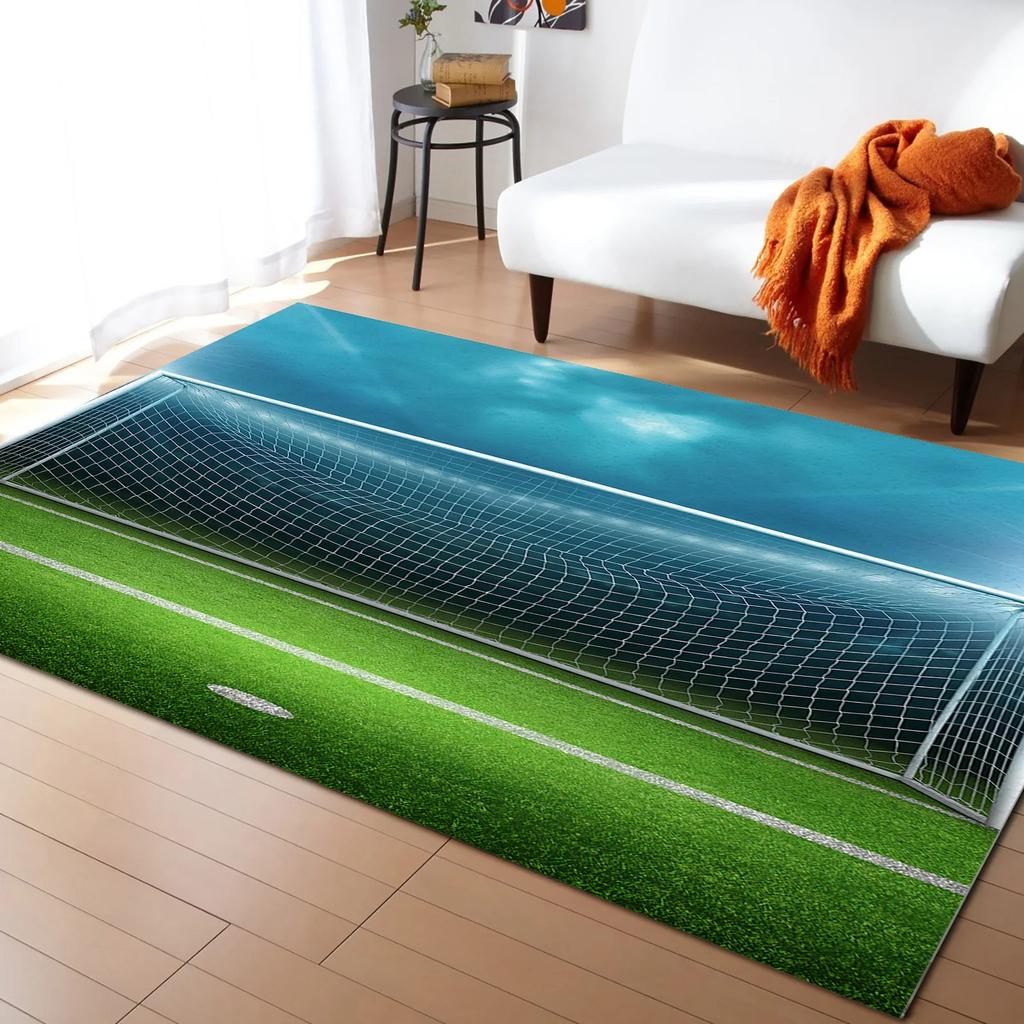 Football Carpet Ball Game Area Rug for Kids Boys Teens Playroom Soccer Doormat Sport Theme Indoor Floor Mat For Living Room Sofa