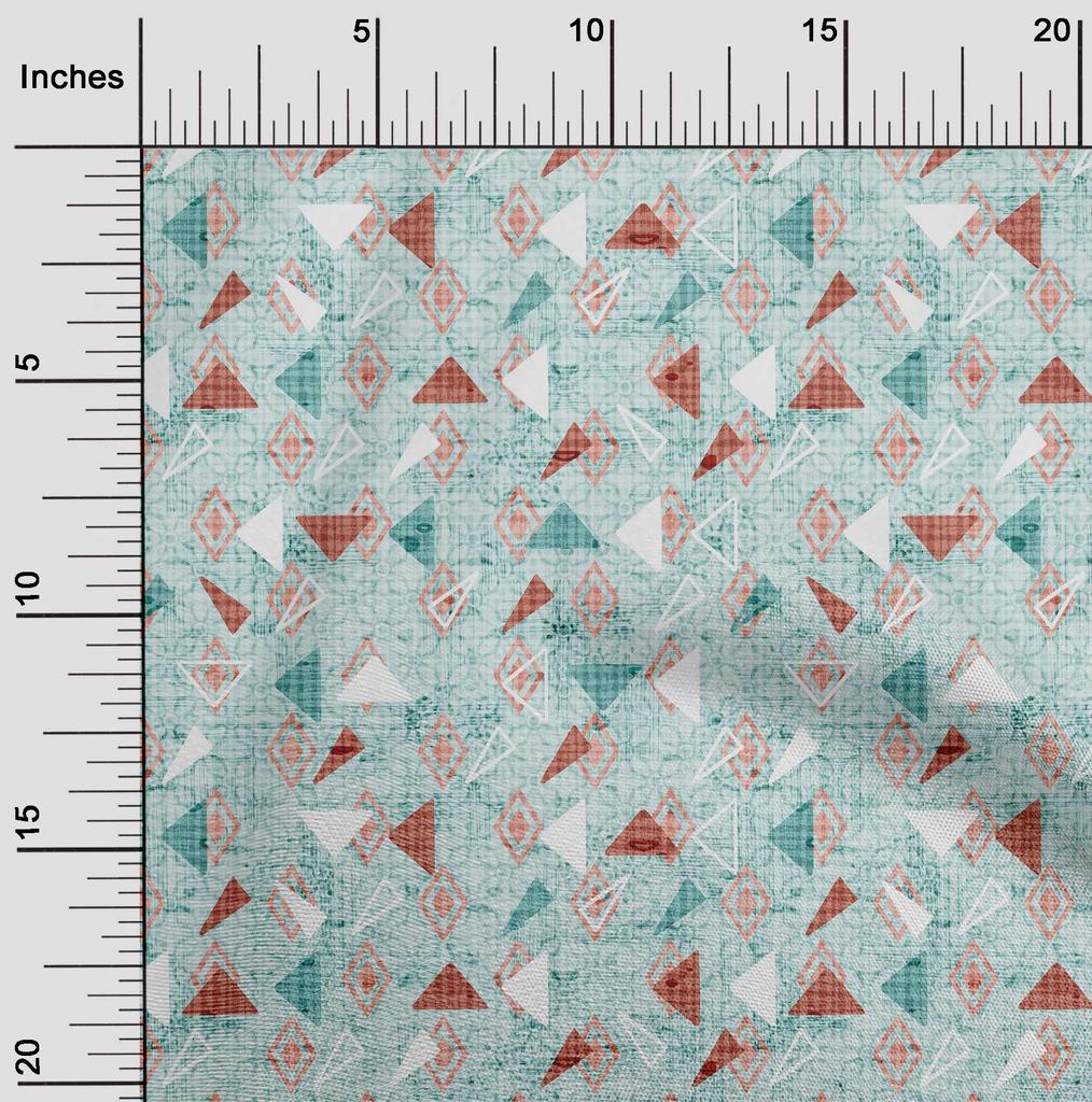 oneOone Cotton Flex Hot Curry Fabric Texture & Triangle Geometric Craft Projects Decor Fabric Printed By The Yard 40 Inch