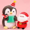 Adorable Merry Xmas Plush Toy Holiday Present Stuffed Gentle Santa Claus Gingerbread Man Sock Bell Tiny Xmas Tree Home Decor