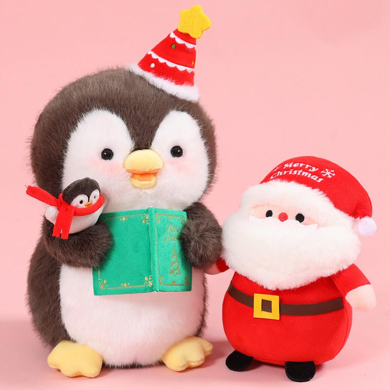 Adorable Merry Xmas Plush Toy Holiday Present Stuffed Gentle Santa Claus Gingerbread Man Sock Bell Tiny Xmas Tree Home Decor