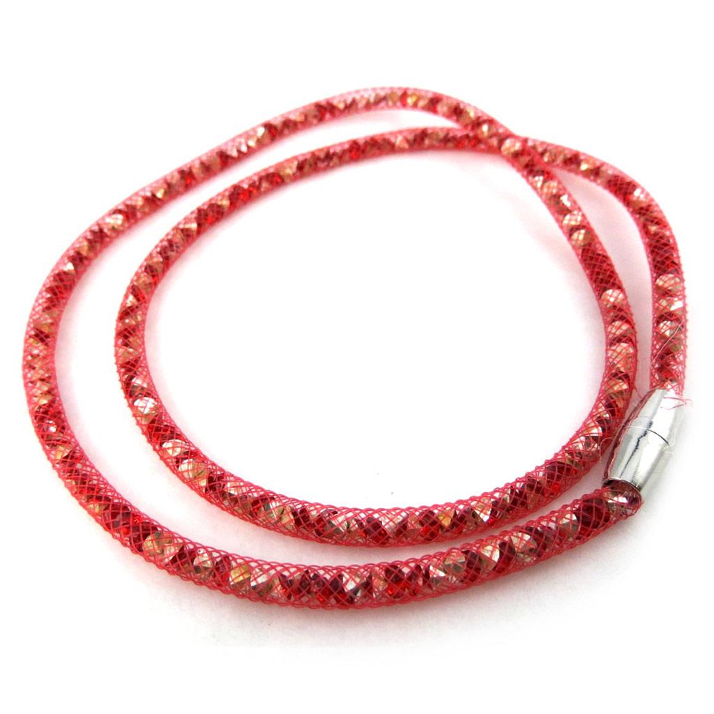 Les Trésors De Lily [M4113] – Rotes „Joyaux“ Designer-Armband (3 Reihen – 5 mm)