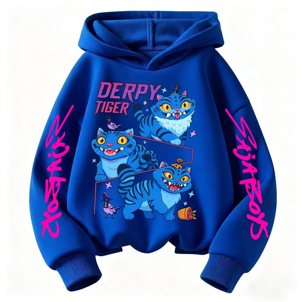2026 Kpop Devil Hunter DERPY Tiger Printed Children's Hoodie  Girls' Sportswear  Boys' Casual Hoodie  Autumn/Winter Long Sleeve