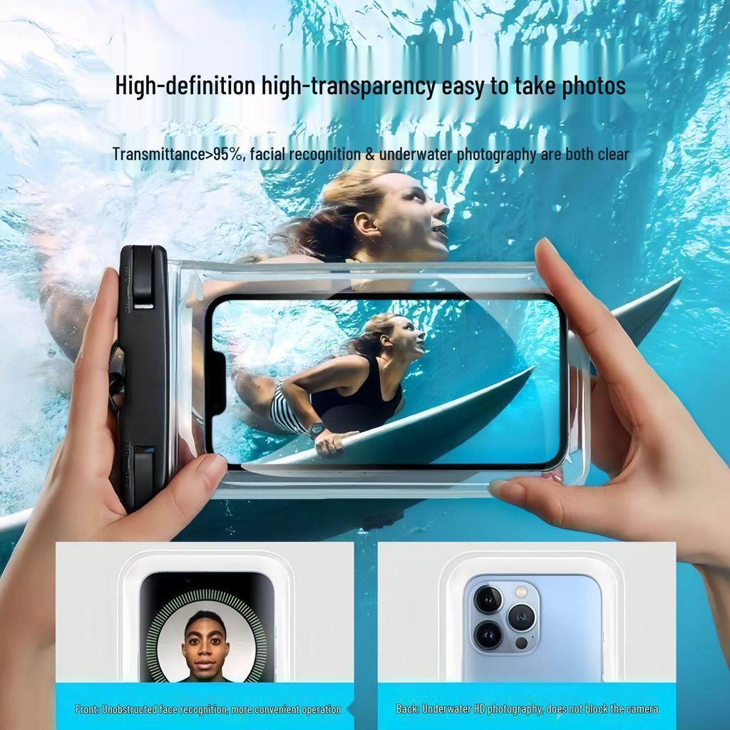 Universelle wasserdichte Handyhülle mit Touchscreen und Umhängeband - Tauchen, Schwimmen, Staubdichtschutz