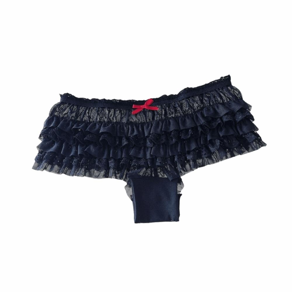 Bow Mesh Women's Underwear Ruffle Sweet Lace Briefs Cute Lace Panties Gift