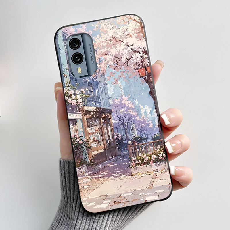 Casing For Nokia X30 5G Anti-scratch Bumper Soft Shell For Nokia XR21 Beautiful Brightly Colored Sunflower Pattern Black Case