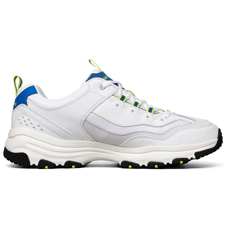 Skechers I-Conik Oreo Lima Burbuja Cómodas Versátiles Zapatillas de Caña Baja Estilo Papá Hombre Blanco Azul 8790091-WBLU