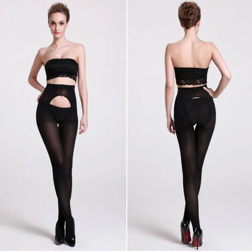 Step On Foot Women Leggings High Waist Plus Size Leggings Sexy Open Crotch Pantyhose  Women