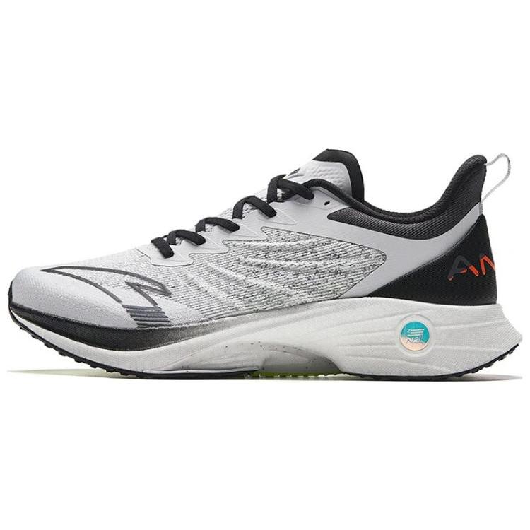 New Anta MACH 3.0 Wear Resistant Low Top Running Shoes Men's Black White Gray 112335583-2