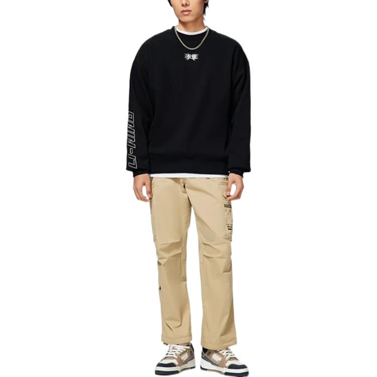 Li Ning Sports Trendige Kollektion Sweatshirts Unisex Schwarz Rundhalsausschnitt Normal Moderate AWDSB23-4