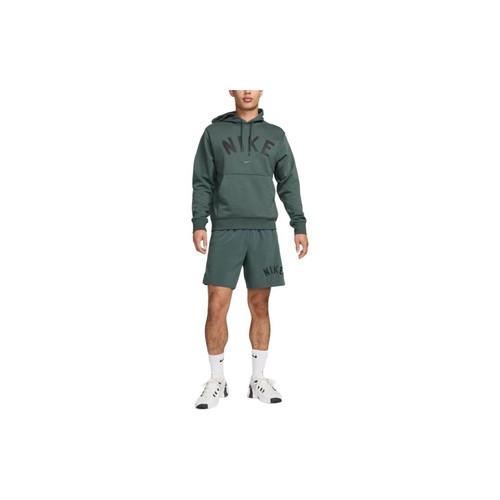 Nike logo print hooded long-sleeve sweatshirt for men in green