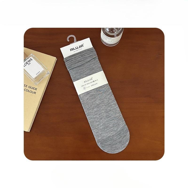 Female Summer Solid Color Soft College Wind Sweat Absorbent Deodorant Cotton Socks