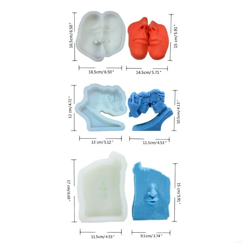 Human Face Sculpture Molds for Making Gypsum Ornaments Home Decorations DIY Craft, Statue Molds X3UC