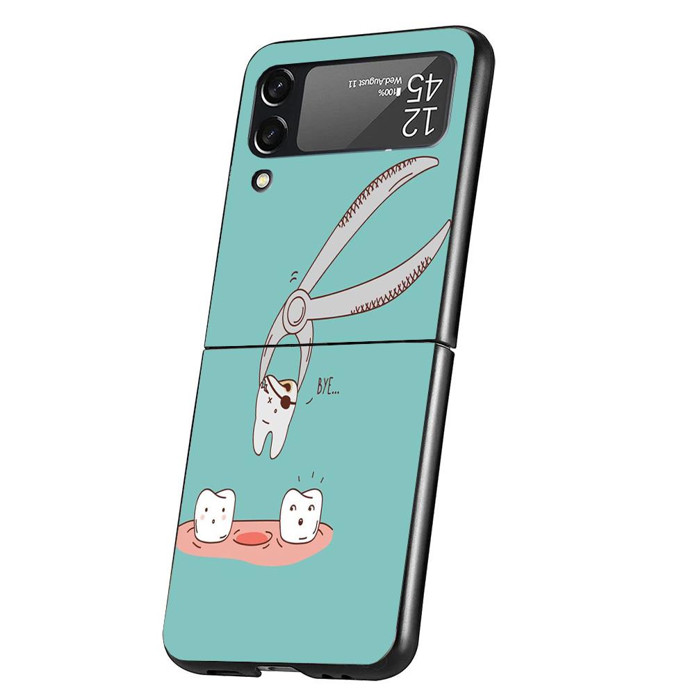 

Wisdom Teeth Dentist Tooth Case Phone Cover for Samsung Galaxy Z Flip 6 5 4 3 5G ZFlip6 ZFlip5 ZFlip4 ZFlip3 Black Hard Trend Fu Galaxy ZFlip6