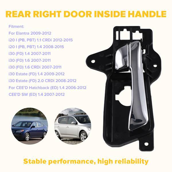 Rear Right Car Door Interior Handle, Plastic, Color: As Shown (1 pc), Model: 83620-2L010.