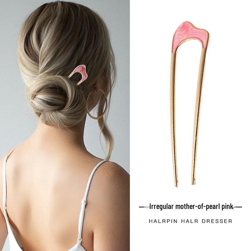 

Элегантная U-образная шпилька для волос: Четырехзубчатая расческа для фиксации женской гульки и головного убора