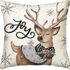 Merry Christmas Decor Cushion Cover x cm Pillow CaseCartoon Reindeer Santa Claus Printed Throw Pillowcase Linen Pillow Cover