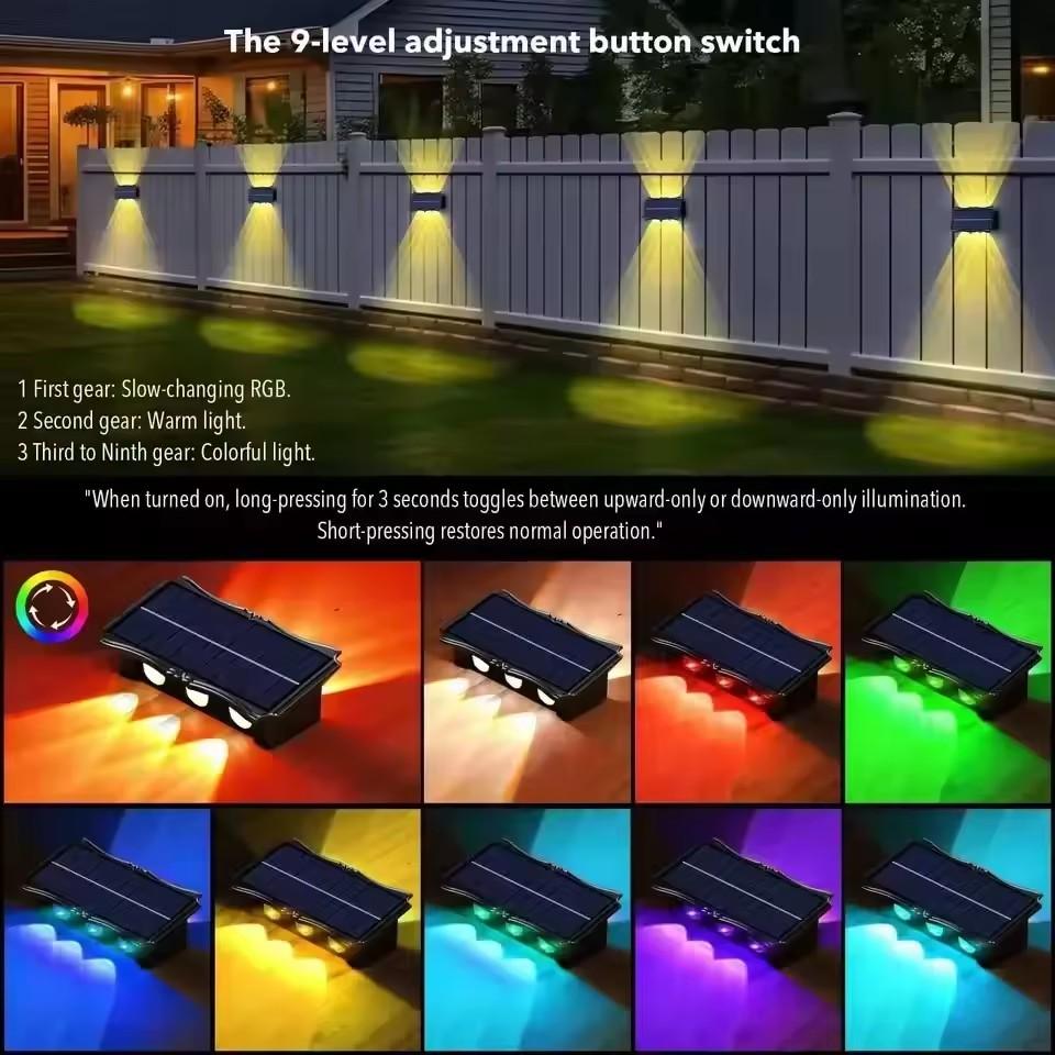 Solar Wall Light Waterproof Led Courtyard Street Exterior Garden Wall Lamp Solar Home Decoration House Outdoor LED Wall Lighting