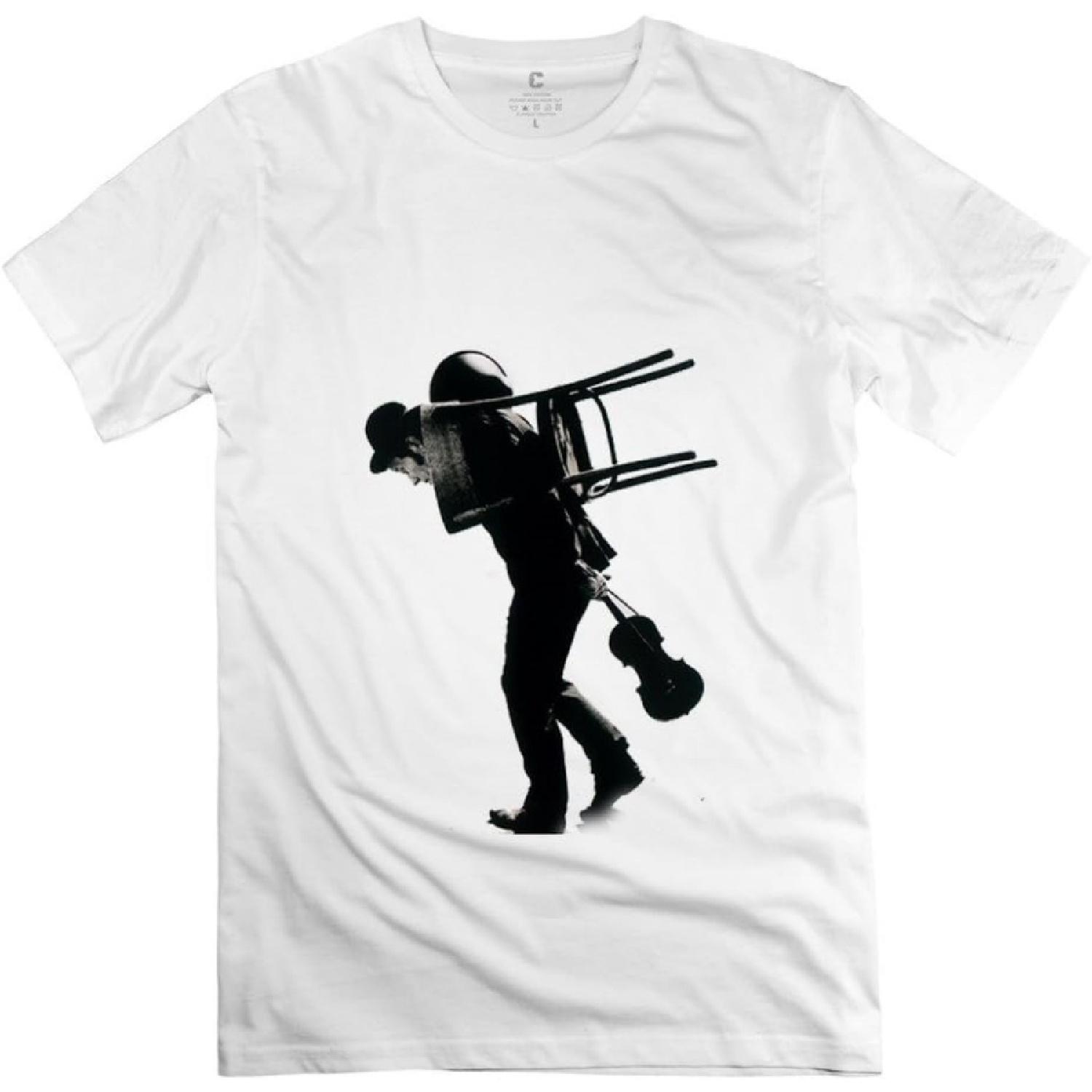 QDJT Men s Tom Waits T-shirt - White S белый