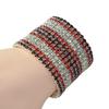 Bracelet Super Flash Incrusté de Cristal Brillant Strass Multi-Couches Large Cordon Élastique Ornement
