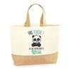 Sac Cabas - PLANETEE - Régis Pas Touche Panda - Jute Et Coton - Imprimé En France - Anses Solides