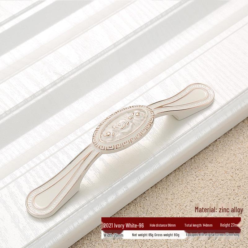 Ivory White Zinc Alloy Minimalist Round Pull Handle for Cabinets and Drawers