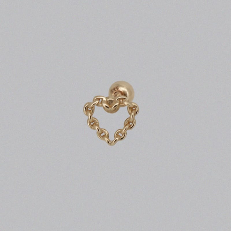 Youngglow 14k Chain Heart Piercing