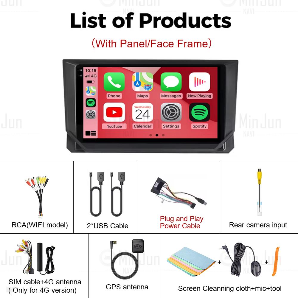 Android 14 Auto Car Radio for Seat Ibiza 2017 2018 2019 2020 Car Multimedia Video Player Navigation GPS 4G Carplay  No 2din DVD