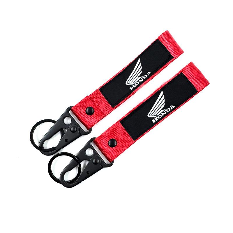 Embroidery Motorcycle Keychain Keyring Pendant Lanyard Men Gifts Accessories For Honda CB400 SH3O0 NC75O CB650 FCBF CBR25ORR CRF