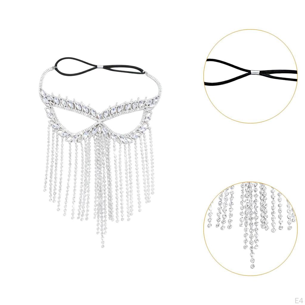 Rhinestone Tassel Mask Shiny for Women Cosplay Music Festival Mardi Gras