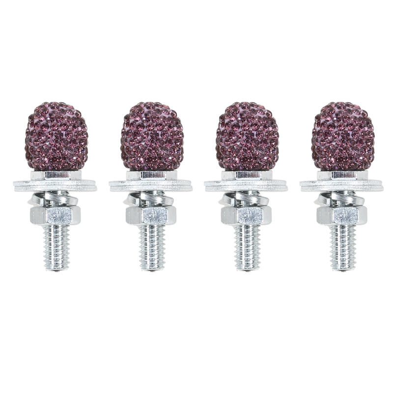 4Pcs/Set Car License Plate Decorative Bolt Motorcycle License Plate Holder Screw Fastener Bolt Set Suitable for Most Vehicles