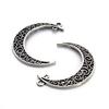 10pcs/lot 41x30mm Vintage Metal Alloy Hollow Moon Charms Jewelry Pendants Findings DIY Jewelry Making Accessories Wholesale