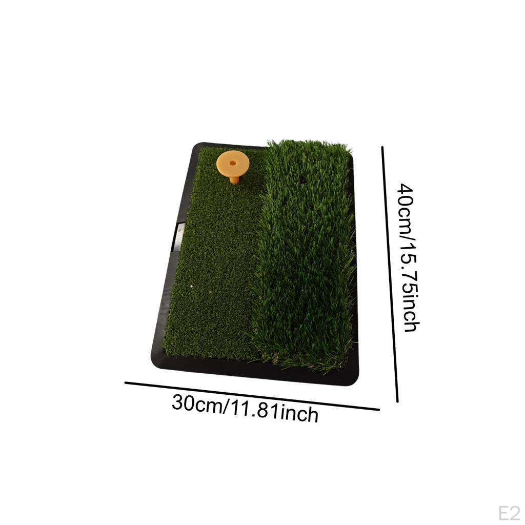Golf Hitting Mat AntiSlip Rubber Base Swing Training Construction Artificial Grass Practice