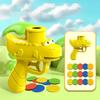 Cartoon Crocodile Disc Launcher Toy with 15 EVA Discs Outdoor Garden Backyard Lawn Park Kids Flying Disc Shooter Game Toddlers Boys Girls Gift