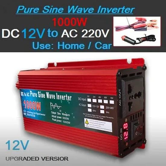 Pure Sine Wave Inverter 12V/24V To AC110V 220V 1000W 2000W 3000W Voltage Transformer Power Converter Solar Inverter LED Display 220V 230V 50HZ