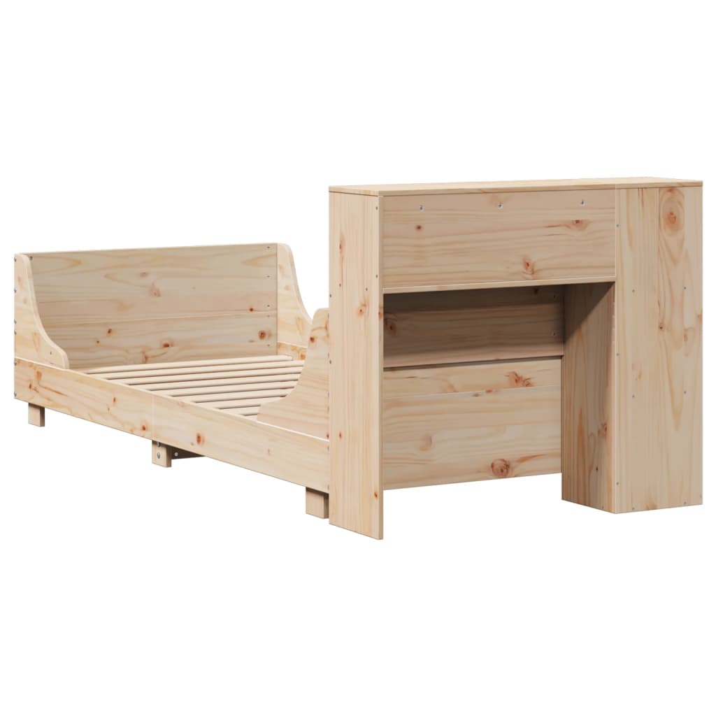 Solid Wood Bed without Mattress 75 x 190 cm Pine Wood