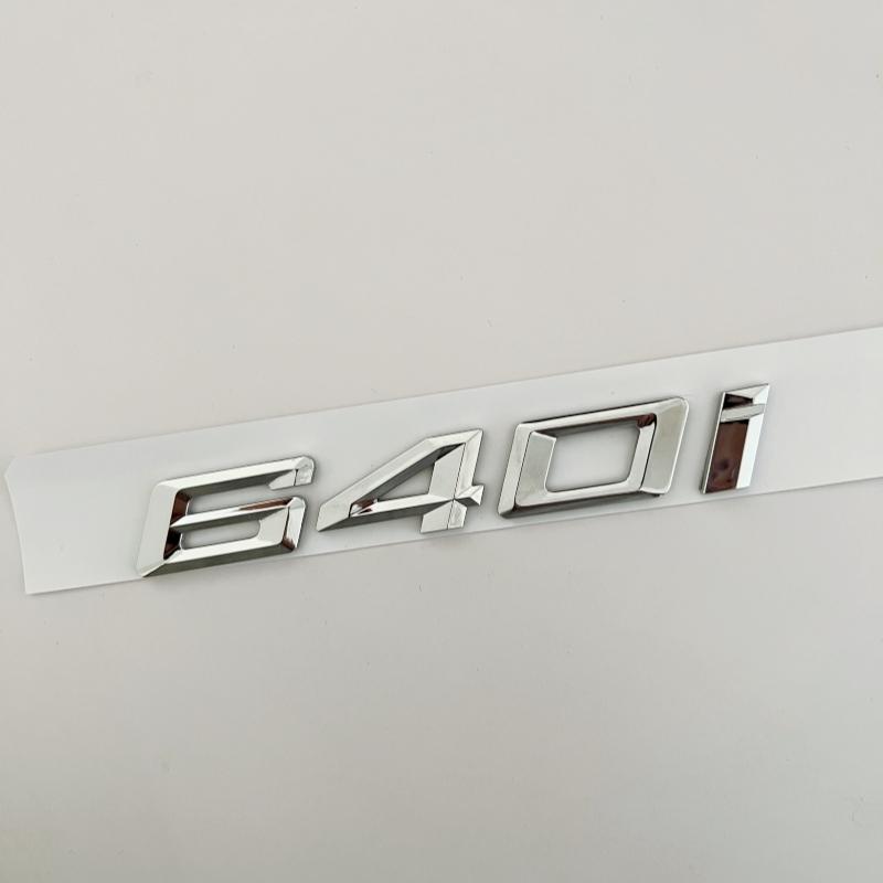 New Font Numbers Letters 630i 635i 640i 645i 650i Top ABS Emblem for BMW 6 Series Car Trunk Nameplate Logo Sticker Black Chrome