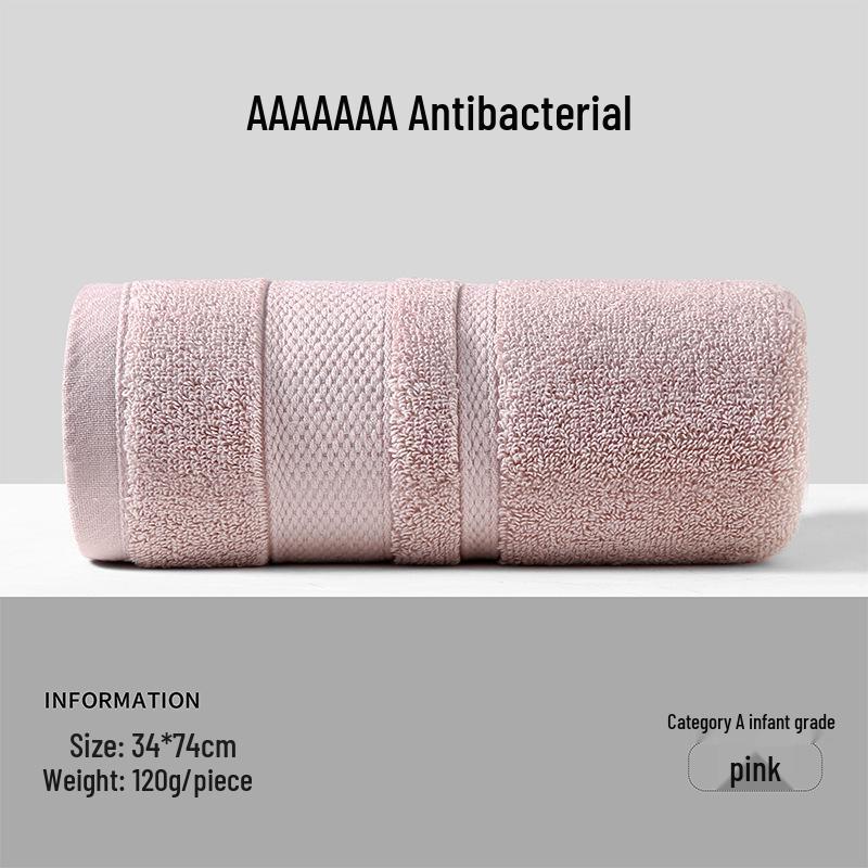 Toalla 7a de Algodón Puro Antibacteriano: Clase A, Engrosada, Muy Absorbente, No Suelta Pelusa, Adecuada para Lavar la Cara y Bañarse, Unisex.